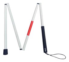 Baston Para Invidente Lab.g Ciego Plegable Con Reflejante Color Blanco