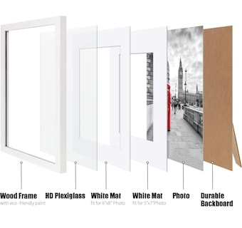 Foto 2 | Foto 2 | Portarretratos Tiblue Madera Blanca 9x12 Cm Paquete De 1 - Venta Internacional.