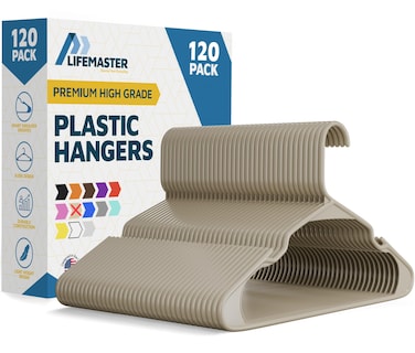 Foto 1 | Foto 1 | Juego De 120 Perchas De Plástico Resistente Lifemaster - Venta Internacional.