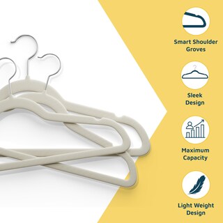 Foto 5 | Foto 5 | Perchas Lifemaster De Terciopelo Con Gancho Giratorio 360° Paquete De 5 Color Marfil - Venta Internacional.