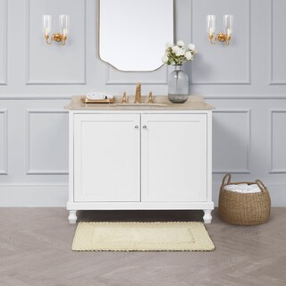 Foto 6 | Foto 6 | Alfombra De Baño Laura Ashley Con Borde De Volantes 100% Algodón Amarilla 50x85 Cm - Venta Internacional.