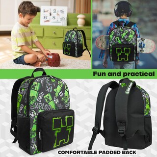 Foto 2 | Foto 2 | Mochila Minecraft Creeper Para Niños Negra - Venta Internacional.