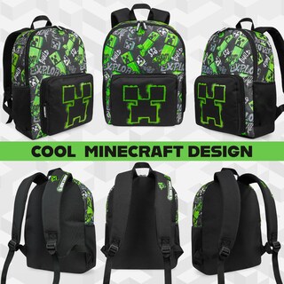 Foto 3 | Foto 3 | Mochila Minecraft Creeper Para Niños Negra - Venta Internacional.