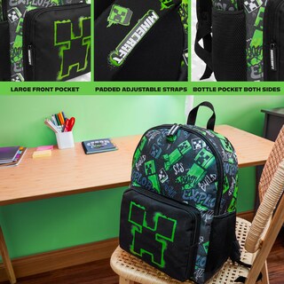 Foto 4 | Foto 4 | Mochila Minecraft Creeper Para Niños Negra - Venta Internacional.