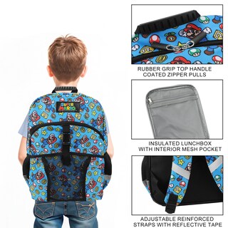 Foto 2 | Foto 2 | Set De Mochila Y Lonchera Bioworld Super Mario Para Niños 3+ Años - Venta Internacional.