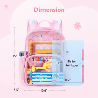 Foto 5 | Foto 5 | Mochila Transparente Mommore Para Niños De Escuela 15 Pulgadas - Venta Internacional.