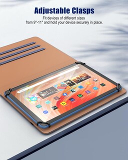 Foto 2 | Foto 2 | Funda Universal Para Tablet Timovo 9-11'' Con Soporte Giratorio Azul Marrón - Venta Internacional.