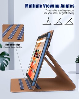 Foto 6 | Foto 6 | Funda Universal Para Tablet Timovo 9-11'' Con Soporte Giratorio Azul Marrón - Venta Internacional.