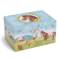 Caja De Joyas Con Diseño De Granero Jewelkeeper Y Caballo Giratorio Musical - Venta Internacional.