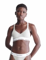 Bralette Calvin Klein Moderno De Algodón Ligeramente Forrado Gris Talla Grande - Venta Internacional.