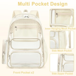 Foto 3 | Foto 3 | Mochila Transparente Btoop Resistente Y Transparente 17'' Para Universidad - Venta Internacional.