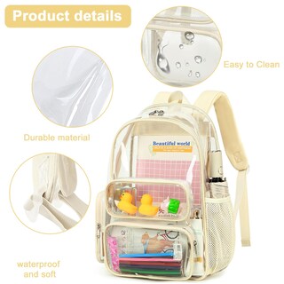 Foto 4 | Foto 4 | Mochila Transparente Btoop Resistente Y Transparente 17'' Para Universidad - Venta Internacional.