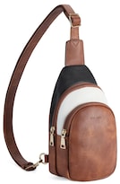 Bolsa Bandolera Telena De Cuero Riñonera Cruzada Para Mujer Negra/marrón - Venta Internacional.