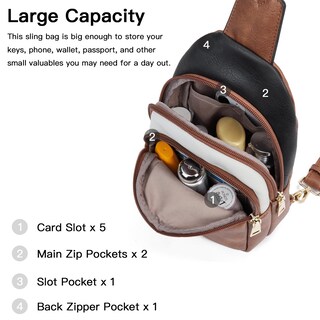 Foto 2 | Foto 2 | Bolsa Bandolera Telena De Cuero Riñonera Cruzada Para Mujer Negra/marrón - Venta Internacional.