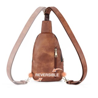 Foto 4 | Foto 4 | Bolsa Bandolera Telena De Cuero Riñonera Cruzada Para Mujer Negra/marrón - Venta Internacional.