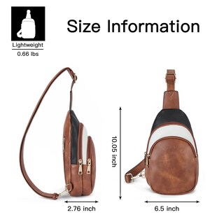 Foto 5 | Foto 5 | Bolsa Bandolera Telena De Cuero Riñonera Cruzada Para Mujer Negra/marrón - Venta Internacional.