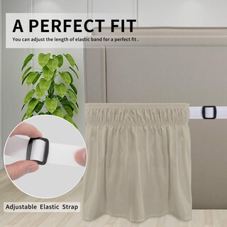 Foto 3 | Foto 3 | Falda De Cama Fácil De Usar Para Cama Queen/king Con Caída De 35 Cm Beige - Venta Internacional.