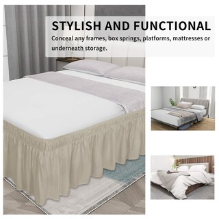 Foto 4 | Foto 4 | Falda De Cama Fácil De Usar Para Cama Queen/king Con Caída De 35 Cm Beige - Venta Internacional.