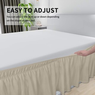 Foto 5 | Foto 5 | Falda De Cama Fácil De Usar Para Cama Queen/king Con Caída De 35 Cm Beige - Venta Internacional.