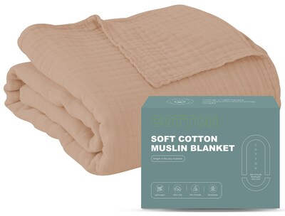 Foto 1 | Foto 1 | Manta Para Cama Familiar Cómoda De Muselina De Algodón 6 Capas 200x230cm Marrón - Venta Internacional.