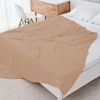 Foto 6 | Foto 6 | Manta Para Cama Familiar Cómoda De Muselina De Algodón 6 Capas 200x230cm Marrón - Venta Internacional.