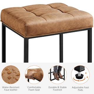 Foto 4 | Foto 4 | Juego De 2 Taburetes De Bar Yaheetech 60 Cm Altura De Mostrador Color Marrón - Venta Internacional.