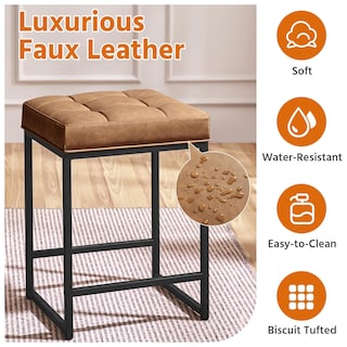 Foto 5 | Foto 5 | Juego De 2 Taburetes De Bar Yaheetech 60 Cm Altura De Mostrador Color Marrón - Venta Internacional.