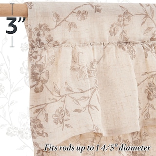 Foto 7 | Foto 7 | Cortina Jinchan Con Volantes Y Estampado Floral Visillo De Lino 127x46 Cm Taupe - Venta Internacional.