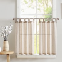 Cortinas De Cocina Jinchan Con Presillas Lino 36 Cm Dos Paneles Color Beige - Venta Internacional.