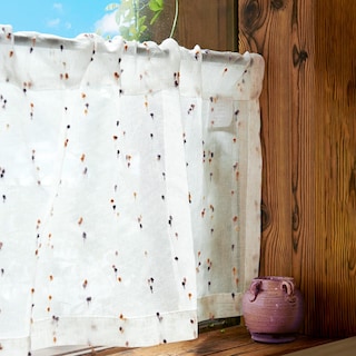 Foto 1 | Foto 1 | Cortinas De Cocina Jinchan Semitransparentes Con Mini Pompones De Voile De 60 Cm - Venta Internacional.