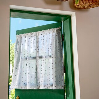 Foto 2 | Foto 2 | Cortinas De Cocina Jinchan Semitransparentes Con Mini Pompones De Voile De 60 Cm - Venta Internacional.