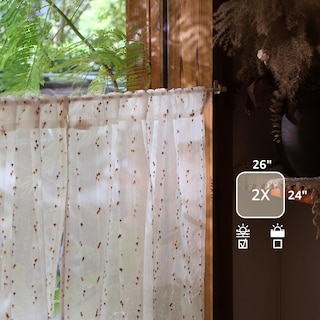 Foto 5 | Foto 5 | Cortinas De Cocina Jinchan Semitransparentes Con Mini Pompones De Voile De 60 Cm - Venta Internacional.