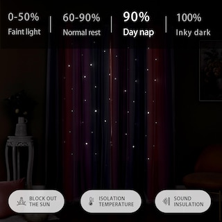 Foto 5 | Foto 5 | Cortinas Blackout Xidi Dream Star Para Dormitorio Infantil 214x213 Cm - Venta Internacional.