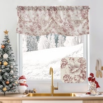 Jinchan Caminito Plisado De Lino Con Estampado Floral Estilo Campestre 40x40 Cm Rojo - Venta Internacional.