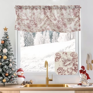 Foto 1 | Foto 1 | Jinchan Caminito Plisado De Lino Con Estampado Floral Estilo Campestre 40x40 Cm Rojo - Venta Internacional.