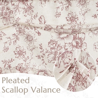 Foto 3 | Foto 3 | Jinchan Caminito Plisado De Lino Con Estampado Floral Estilo Campestre 40x40 Cm Rojo - Venta Internacional.