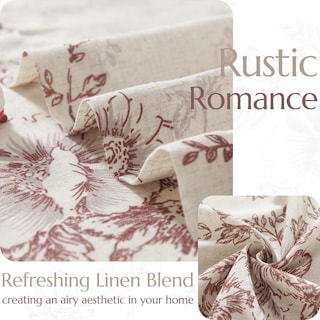 Foto 7 | Foto 7 | Jinchan Caminito Plisado De Lino Con Estampado Floral Estilo Campestre 40x40 Cm Rojo - Venta Internacional.