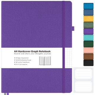Foto 1 | Foto 1 | Cuaderno Cuadriculado Maleden Tapa Dura A4 Morado - Venta Internacional.