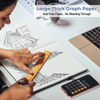 Foto 2 | Foto 2 | Cuaderno Cuadriculado Maleden Tapa Dura A4 Morado - Venta Internacional.