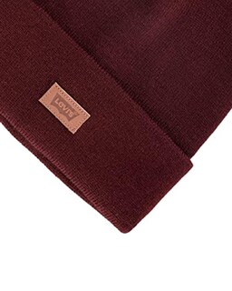 Foto 4 | Foto 4 | Gorro Beanie Levi's Hero Granate De Punto Elástico - Venta Internacional.