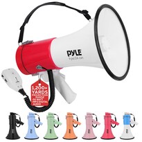 Megáfono Pyle Bullhorn 50w Con Sirena Y Entrada Auxiliar Blanco-rojo - Venta Internacional.