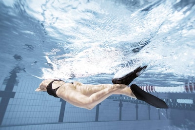 Foto 4 | Foto 4 | Gancho Powerfin Fins Arena Para Entrenamiento De Natación Color Negro Y Plateado 7 5 A 8 5 - Venta Internacional.