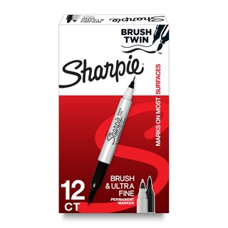 Foto 1 | Foto 1 | Rotulador Sharpie Brush Twin Permanent Negro 12 Unidades - Venta Internacional.