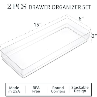 Foto 2 | Foto 2 | Set De Organizadores Para Cajones Stori Simplesort De 2 Piezas En Plástico Transparente - Venta Internacional.
