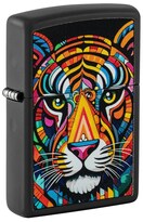 Encendedor De Bolsillo Zippo Diseño Rayas De Tigre Negro Mate - Venta Internacional.