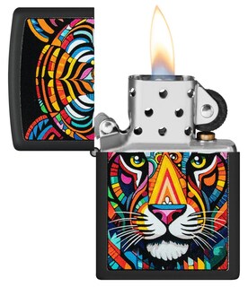 Foto 3 | Foto 3 | Encendedor De Bolsillo Zippo Diseño Rayas De Tigre Negro Mate - Venta Internacional.