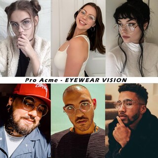 Foto 2 | Foto 2 | Gafas Pro Acme Retro De Montura Redonda De Metal Sin Prescripción - Venta Internacional.