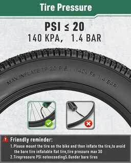 Foto 6 | Foto 6 | Neumático Fat Bike Fitense 20x4 Pulgadas Con Cámara Plegable Para Bicicleta Eléctrica - Venta Internacional.
