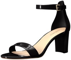 Sandalia Con Tacón Nine West Pruce Para Mujer En Negro Charol Talla 7.5 - Venta Internacional.