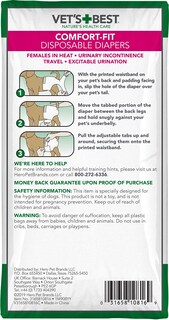Foto 7 | Foto 7 | Pañales Para Perros Vet's Best Comfort Fit Desechables Para Hembra Pequeña - Venta Internacional.